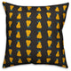Pear Pattern, Yellow Throw Pillow Cover, 16"x16"