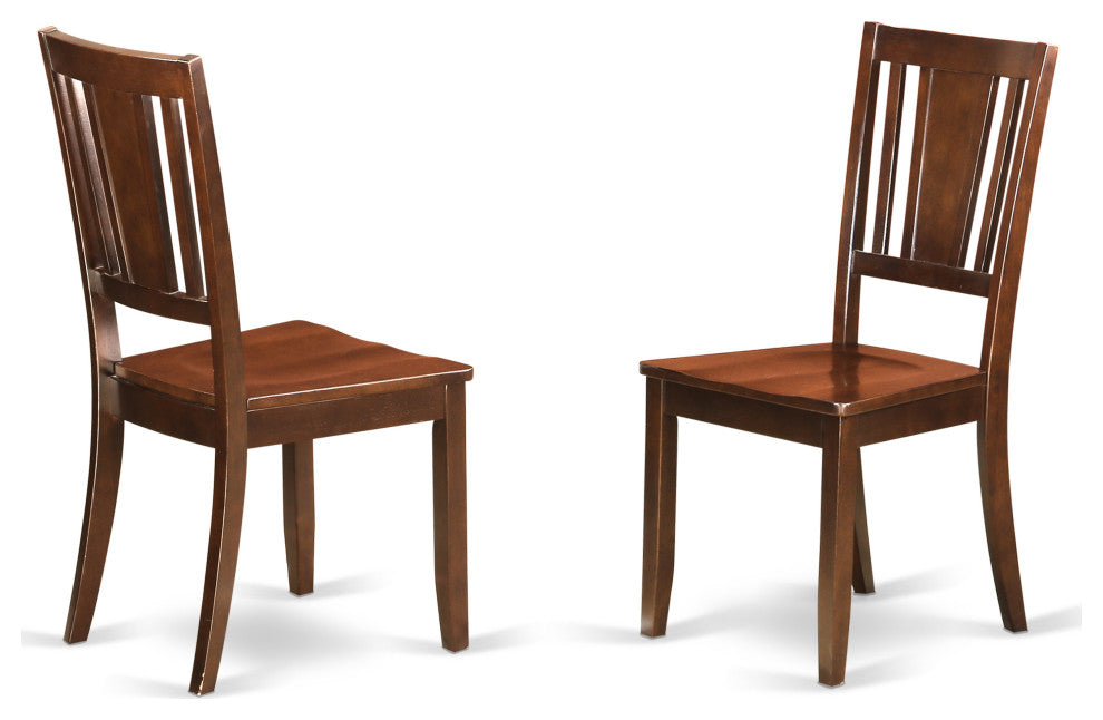 Dudley Dining Chair With Wood Seat In Mahogany Finish - Set Of 2