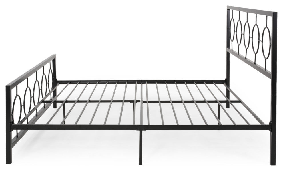 Aldrin Modern Iron Bed Frame, Flat Black
