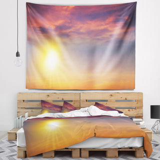 Beautiful Panoramic Sunset Landscape Wall Tapestry, 39"x32"