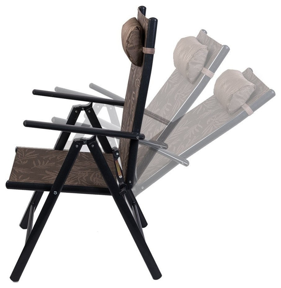 Patiopost Folding Chairs, Adjustable Outdoor Recliners, Set of 2