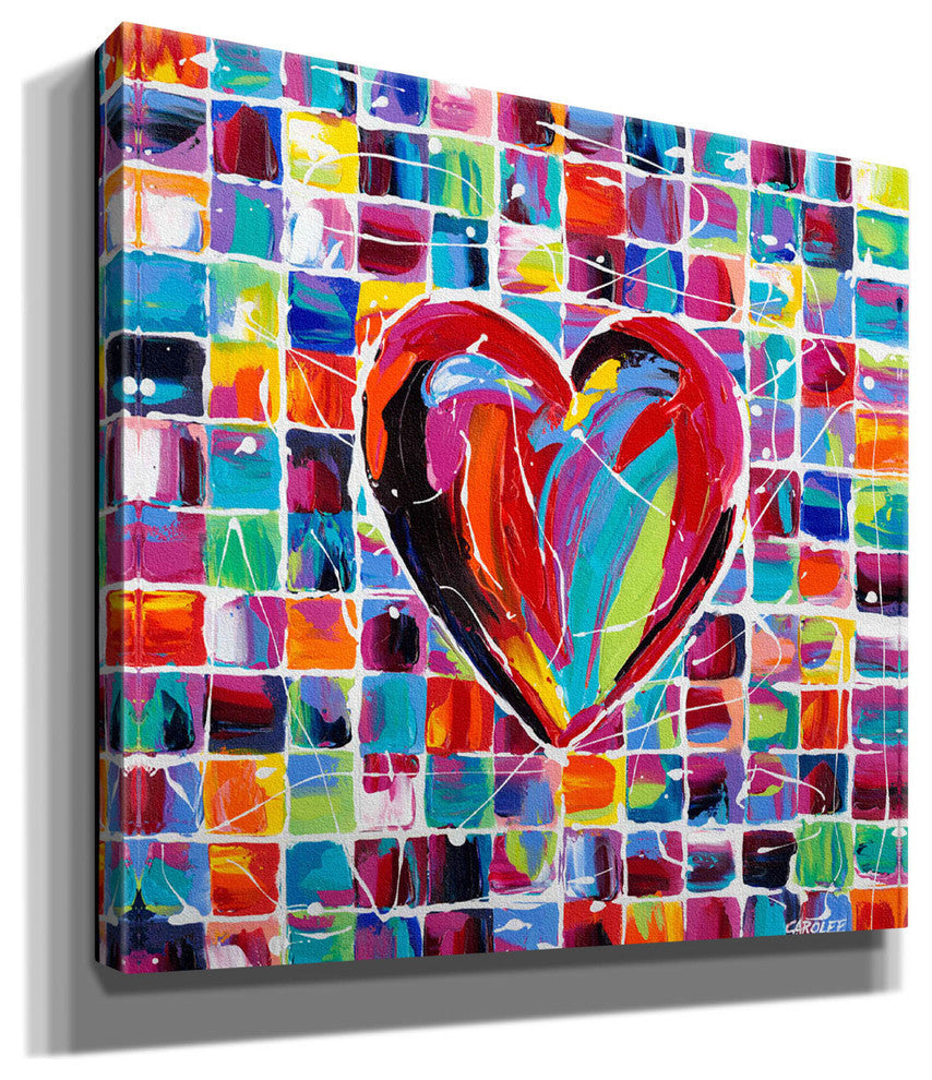 Hearts of a Different Color II' by Carolee Vitaletti Giclee Canvas Art, 37"x37"