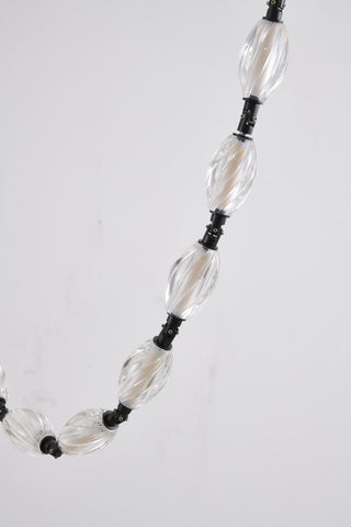 22-Light Black LED Chandelier With Clear Crystal Shades