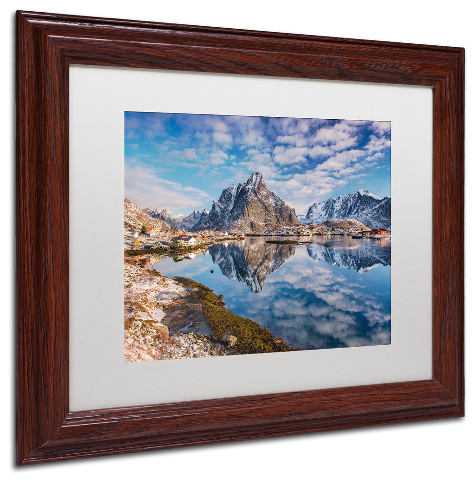 Michael Blanchette Photography 'Mirror in the Fjord' Matted Framed Art, 14x11