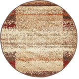 Unique Loom Beige Autumn Maple 3' 3 x 3' 3 Round Rug