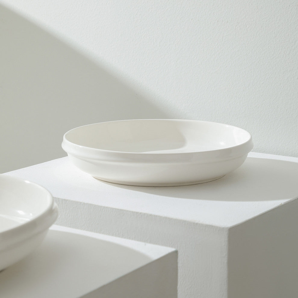 Stone Lain Verso Porcelain Dinner Plate Set of 4, White