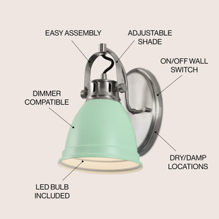 Phineas 1-Light Adjustable Farmhouse Bohemian Iron LED Vanity Light