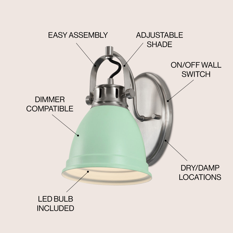 Phineas 1-Light Adjustable Farmhouse Bohemian Iron LED Vanity Light