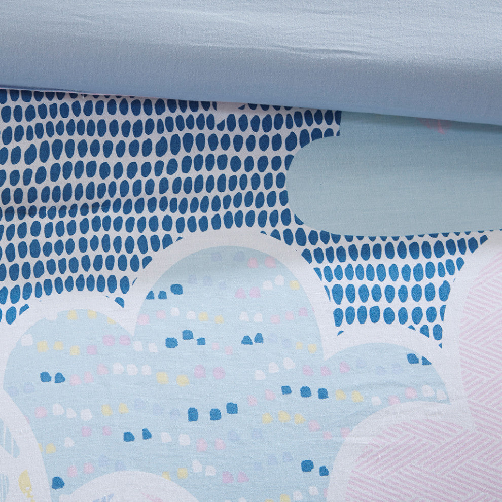 Kids Cotton Comforter/Duvet Cover/Coverlet Set, Blue, Twin, Duvet Cover