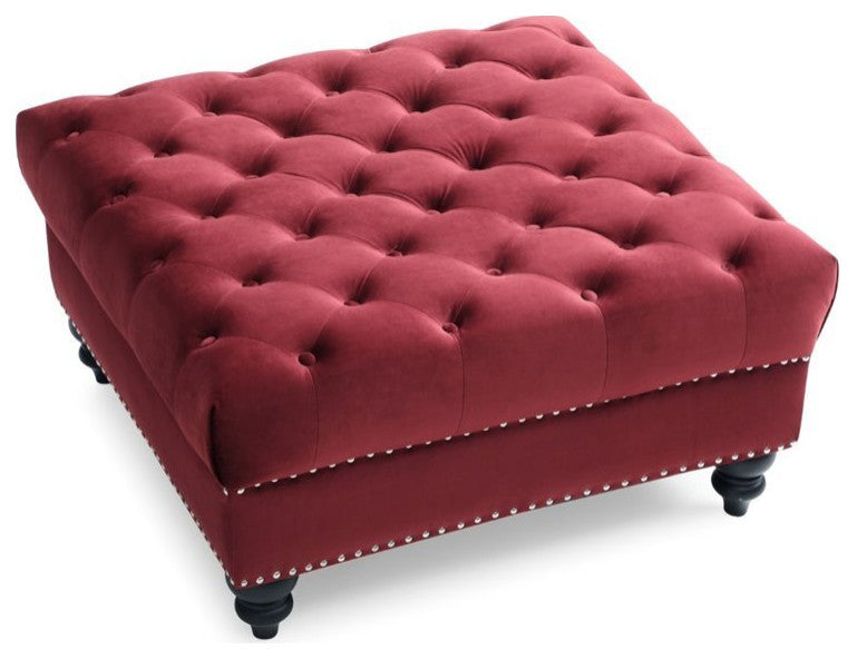Nola Ottoman, Burgundy
