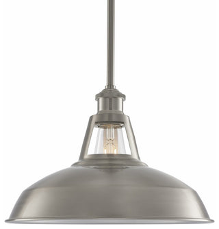 Olivera 12" Pendant Light With LED Bulb, Brushed Nickel