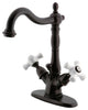 Kingston Brass Two-Handle Bathroom Faucet With Brass Pop-Up, Oil Rubbed Bronze