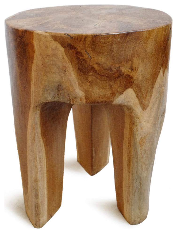 Organic Teak Root 3 Leg Stool