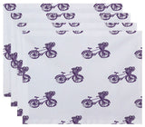 Bicycles! Geometric Print Placement, Hyacinth, Set of 4