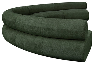 Bale Cream Chenille Fabric Modular Sofa, Green, 5-Piece, Arc Shaped