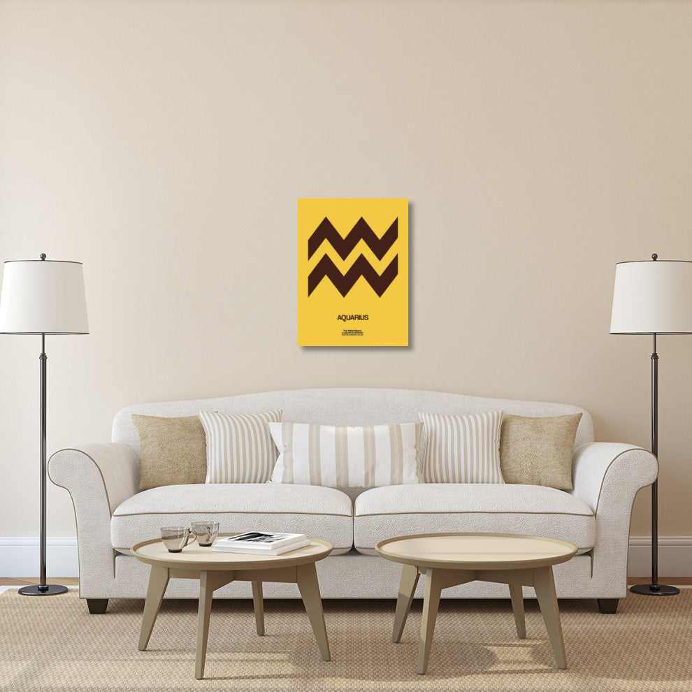 "Aquarius Zodiac Sign Brown" Fine Art Print