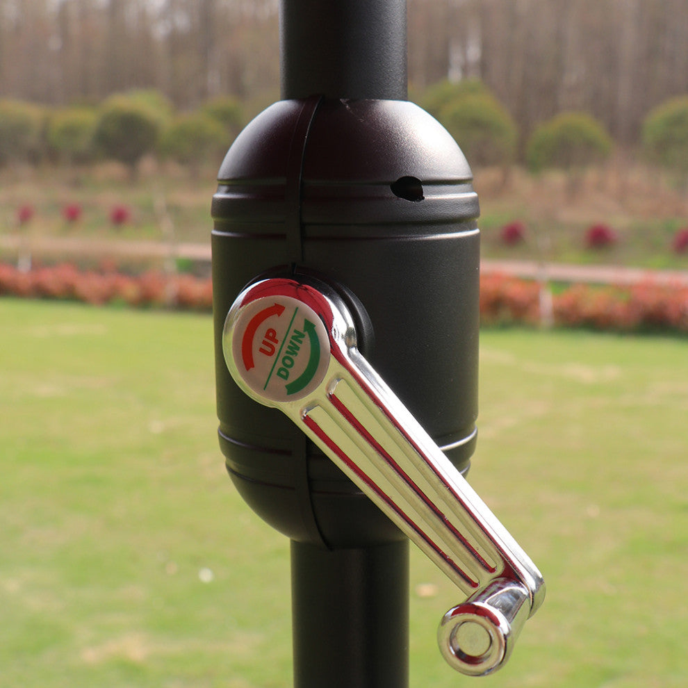Davee Furniture 9 Ft Orange Patio Umbrella with Tilt and Crank, Red