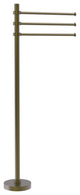 Towel Stand with 3 Pivoting 12" Arms, Antique Brass