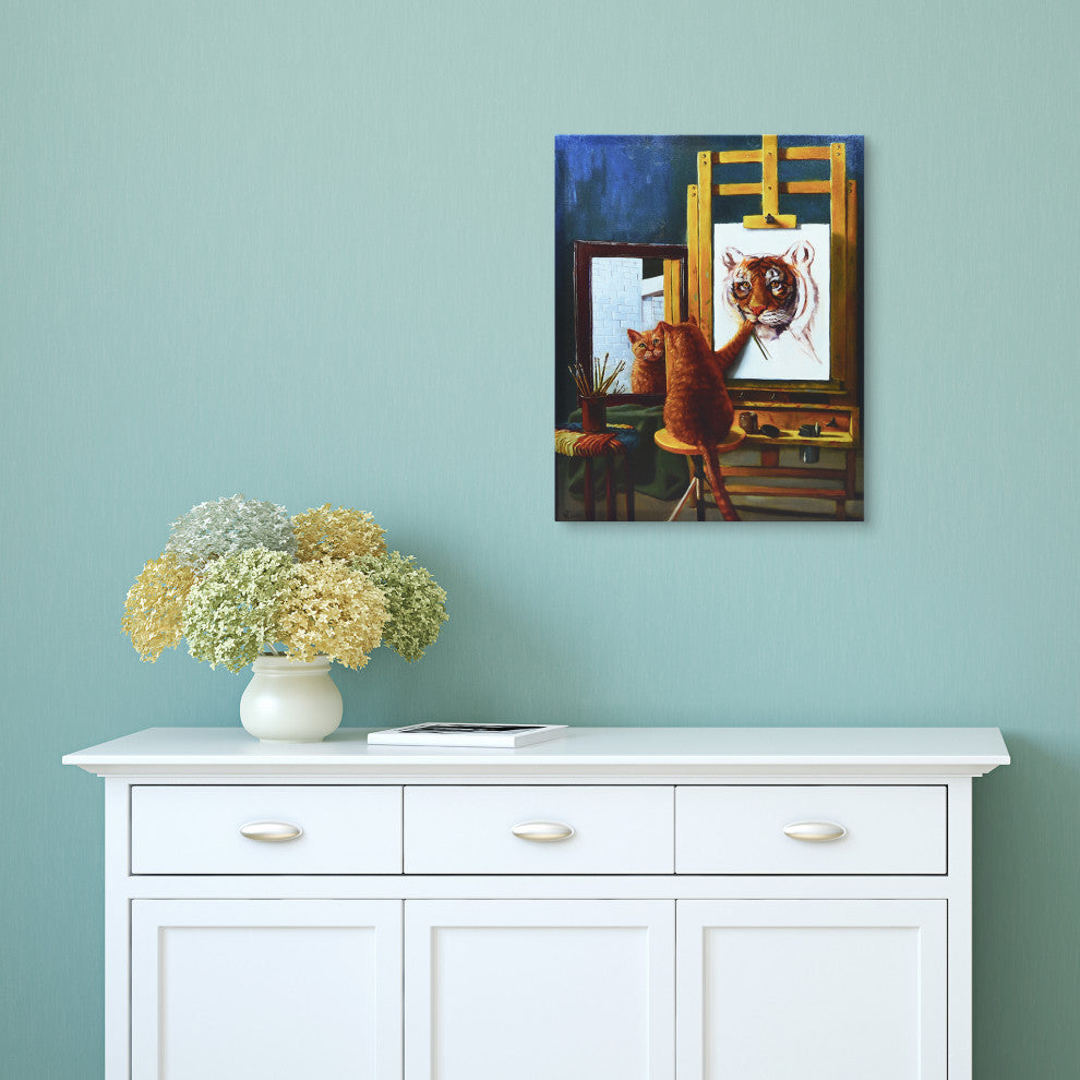 "Norman Catwell" Cat Wall Art, Graphic Art Print on Wrapped Canvas