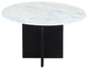Lavaca 5-Piece Dining Set, 48" Round Dining Table and 2 Sets of Purple Chairs