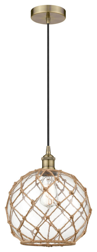Innovations 616-1P-AB-G122-10RB-LED 1-Light Mini Pendant, Antique Brass