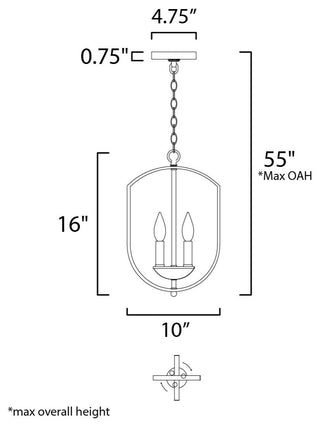 Maxim 10033 Provident 3 Light 10"W Taper Candle Mini Pendant - Oil Rubbed