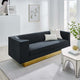 Eminence Upholstered Performance Velvet Sofa, Black