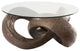 Trefoil Coffee Table, With Glass, Bronze With Glass