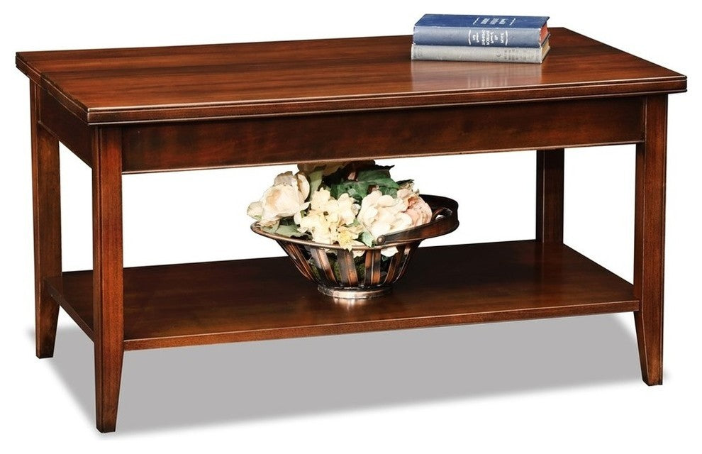 Leick Laurent Small Solid Wood Coffee Table in Chocolate Cherry