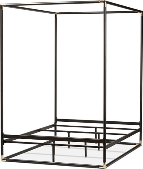 Eva Black Finished Metal Canopy Queen Bed