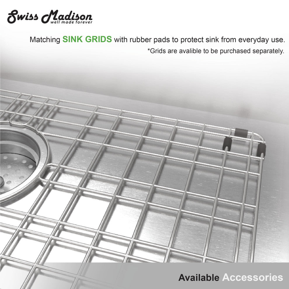 Plaisir 30"x21" Stainless Steel, Single Basin, Farmhouse Kitchen Sink With Apron