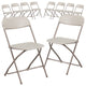 10 Pk. HERCULES Series 800 lb. Capacity Premium Beige Plastic Folding Chair