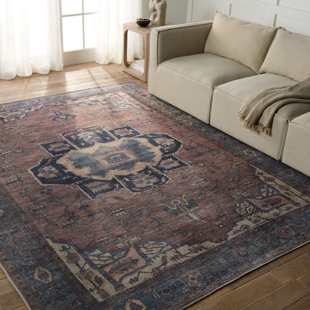Vibe by Jaipur Living Barrymore Medallion Blue/ Dark Brown Area Rug 7'10"X10'