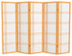5' Tall Double Cross Shoji Screen, Honey, 5 Panels
