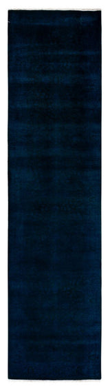 Fine Vibrance, One-of-a-Kind Hand-Knotted Runner Rug Purple, 3'1"x12'6"