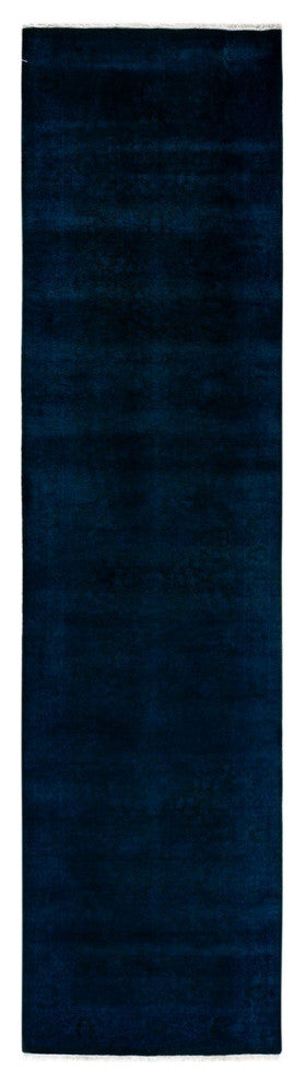 Fine Vibrance, One-of-a-Kind Hand-Knotted Runner Rug Purple, 3'1"x12'6"