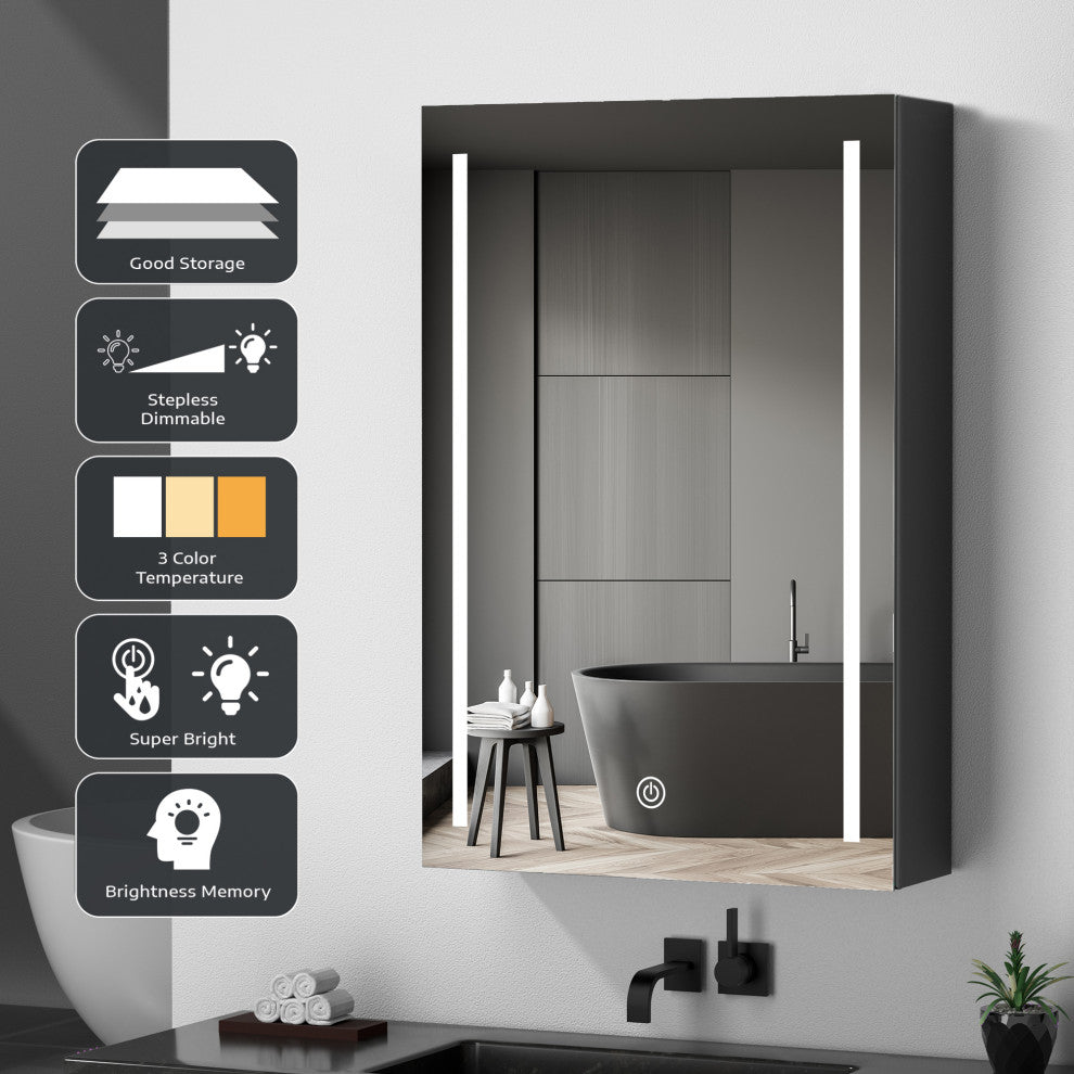 DIY LED Bathroom Medicine Cabinet With Mirror Left Door