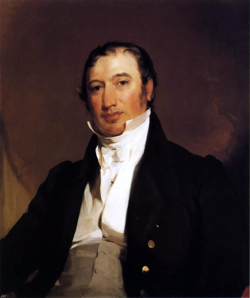 Thomas Sully Portrait of William Brown, 20"x25" Wall Decal Print