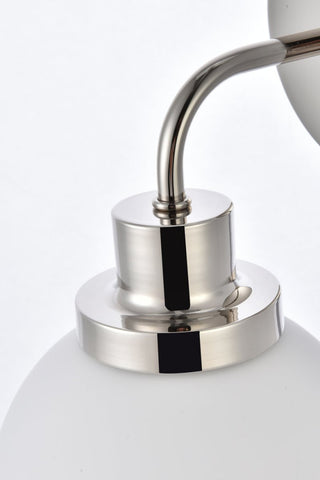 Helen 1-Light Bath Sconce, Polished Nickel With Frosted Shade