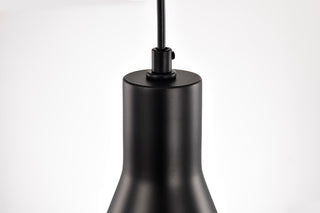 1-Light Matte Black Metal Cone Hanging Kitchen Pendant Light