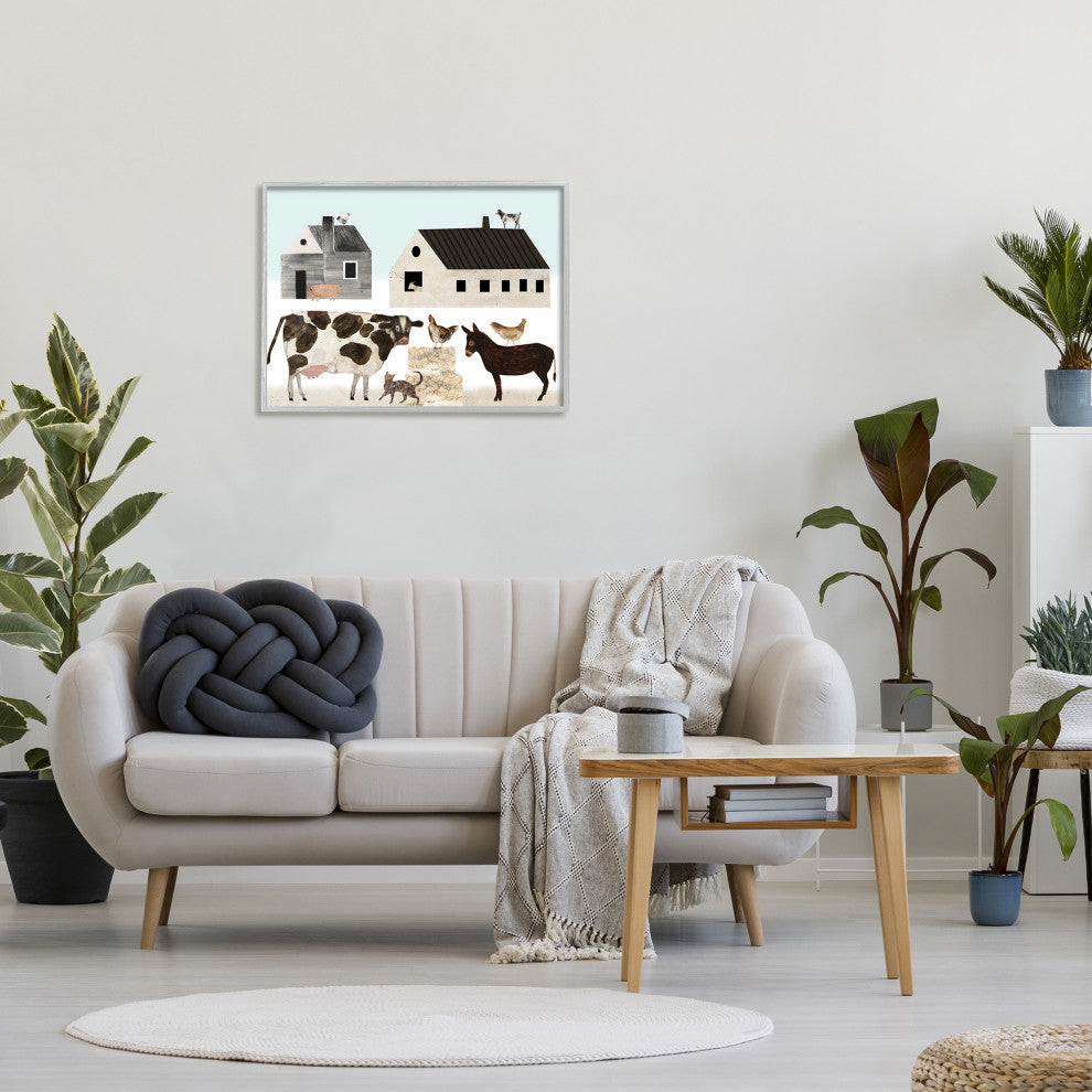 Minimal Farm Animals Barn and Home, 30 x 24