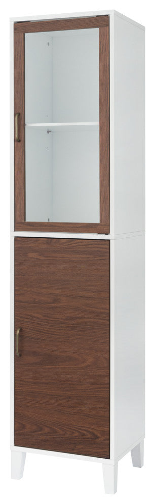 Wooden Bathroom Cabinet Linen Tower White