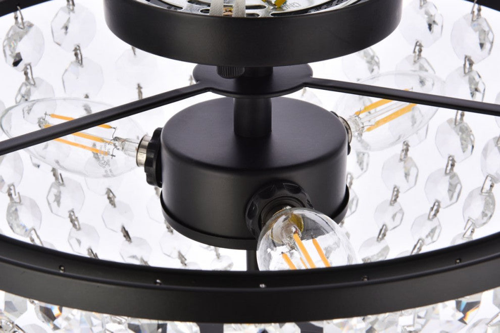 Cyrus 13" Flush Mount, Black