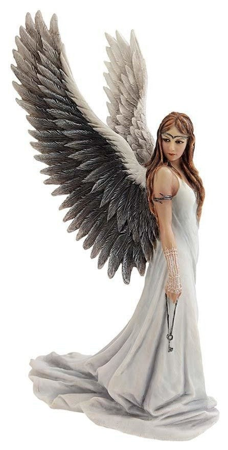 Winged White Angel Sculpture