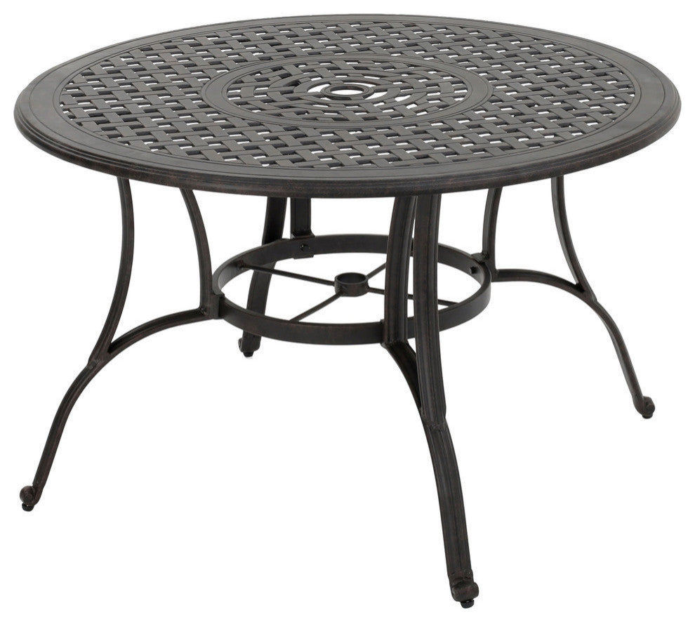 GDF Studio Fonzo Outdoor Bronze Cast Aluminum Circular Dining Table Only