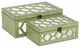 Set of Green Quatrefoil Mirror Jewelry Storage Boxes