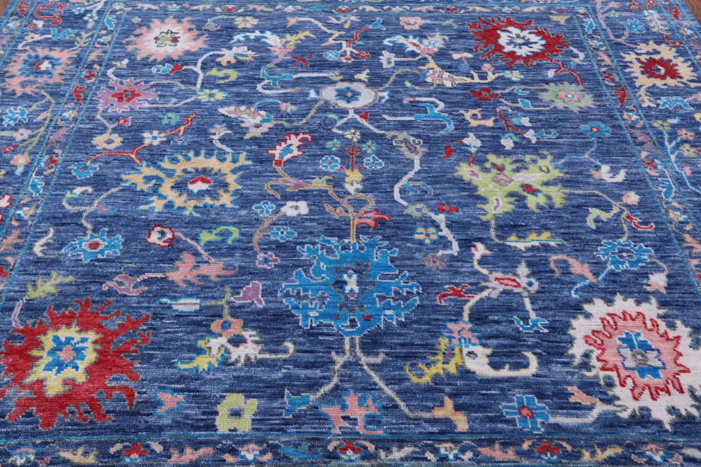 9' Square Turkish Oushak Hand Knotted Wool Rug - Q13363