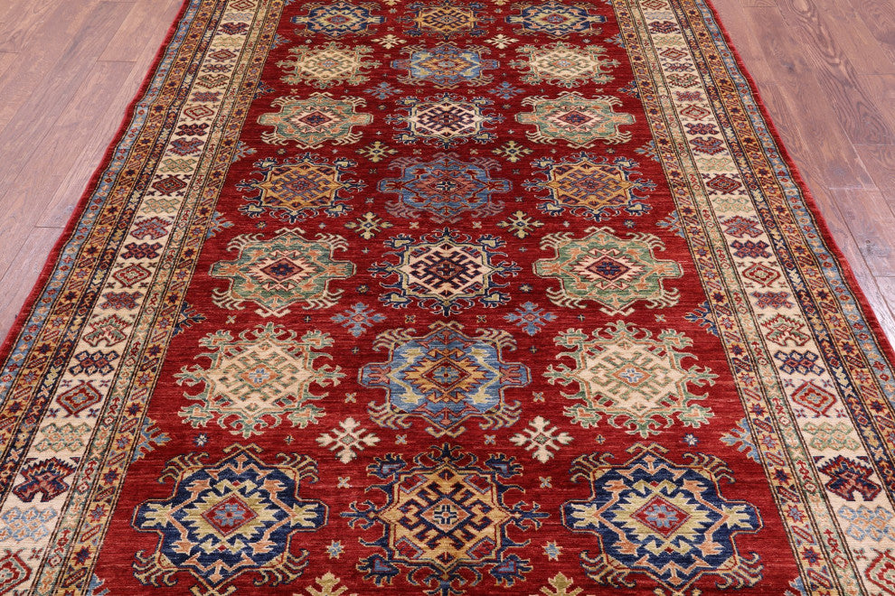 6' 3" X 9' 8" Hand-Knotted Super Kazak Wool Rug Q11103