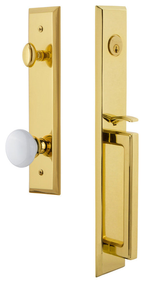 Fifth Avenue 1-Piece Dummy Handleset, D Grip and Hyde Park Knob, 849547
