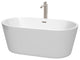 60" Freestanding Bathtub, White, With Faucet
